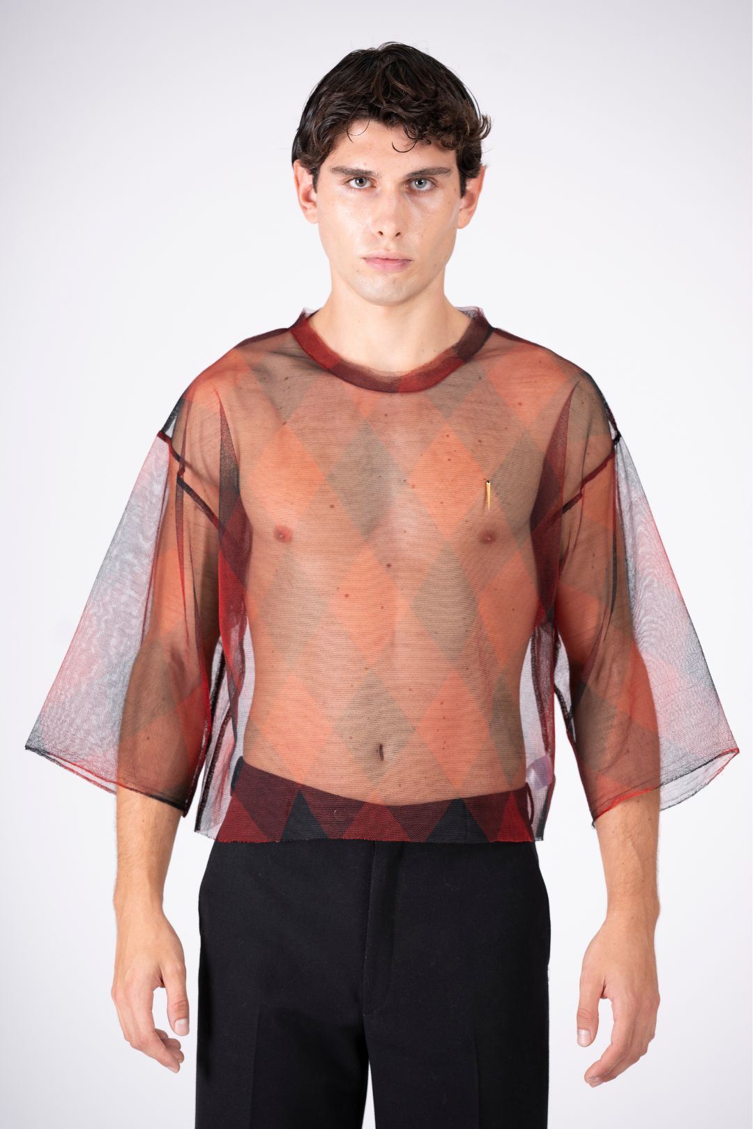 Blusa Over in Tulle Jacquard