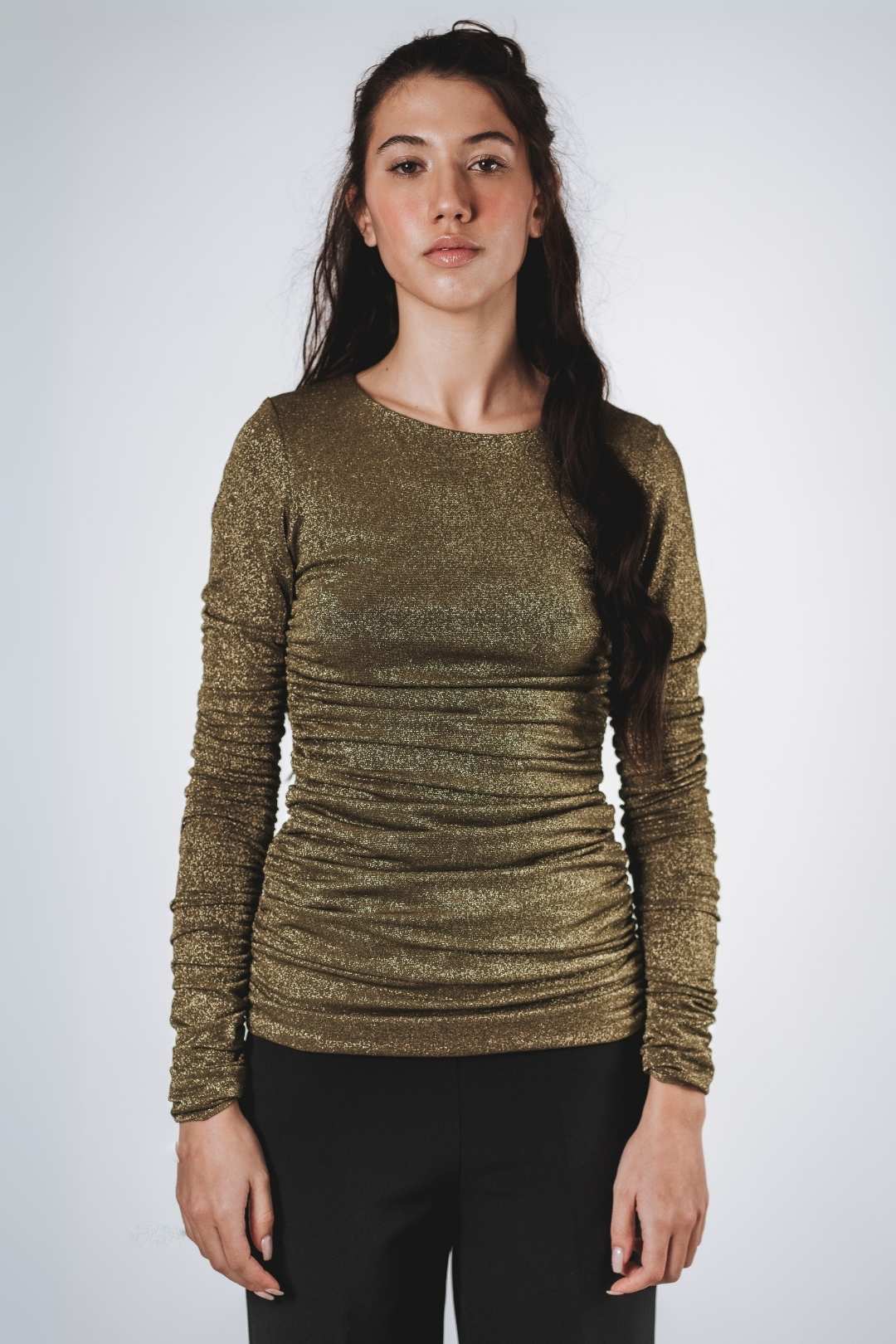 T-shirt increspata in maglia
