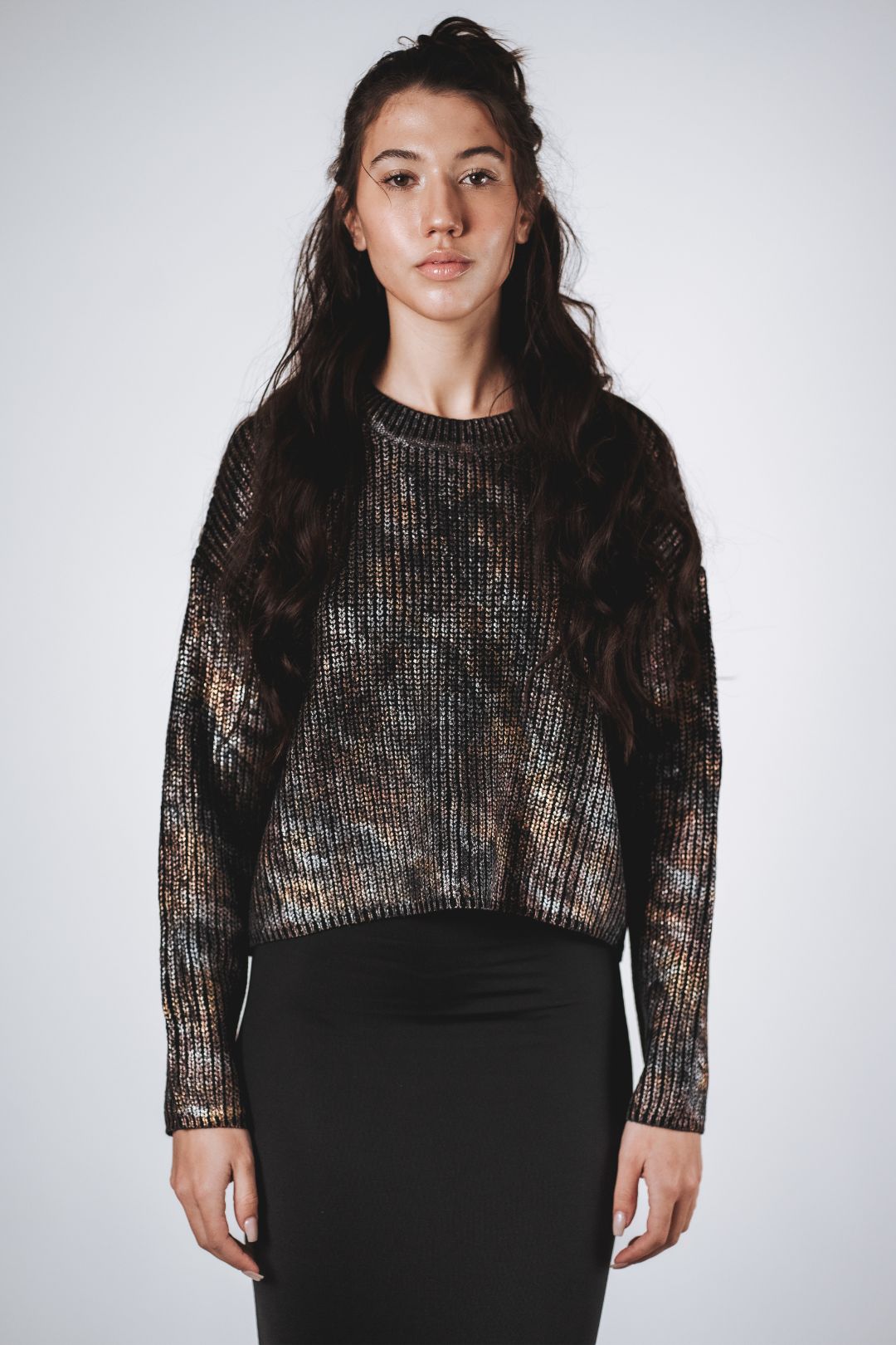 Maglione Crop Laminato