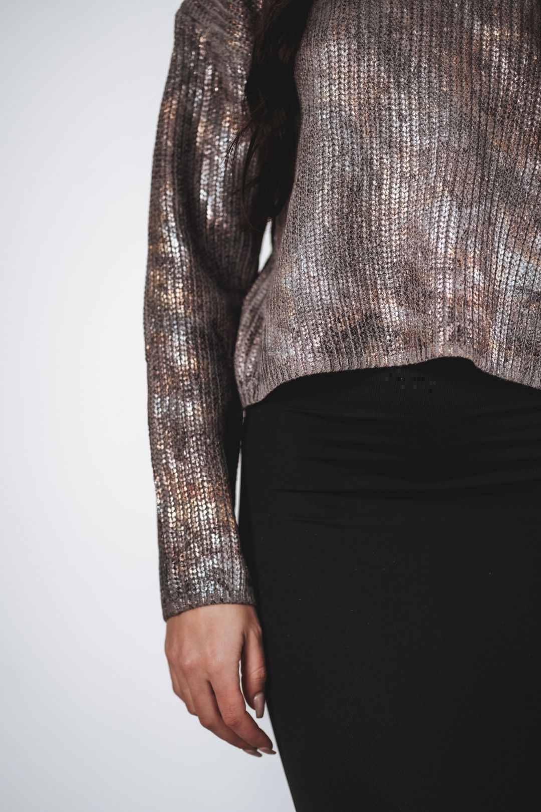 Maglione Crop Laminato